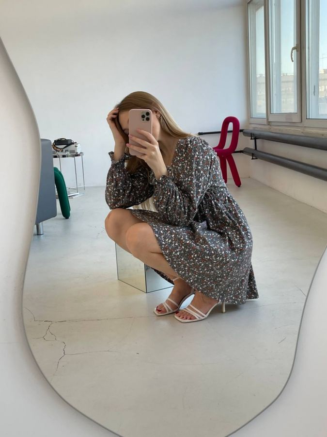 Платье Fieno из теплого хлопка Луговые травы