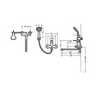 Смеситель Bravat Fit для ванны с душем и стойкой F00416C схема 2