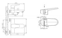 Смеситель Bravat Line для ванны F6105161C-01 с изливом схема 2