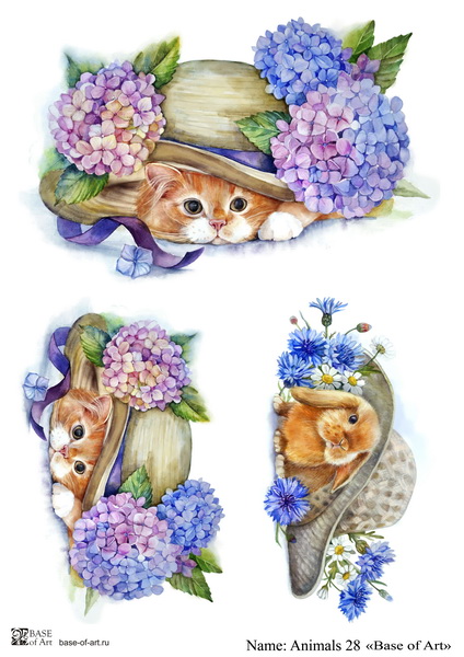 Декупажная карта Base of art, 20*30 см, Animals 28