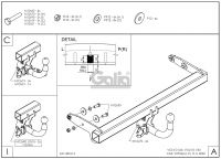 Фаркоп Galia (оцинкованный) Volvo S60 2010-2019, Volvo V60 2010-2019 быстросъемное крепление шара