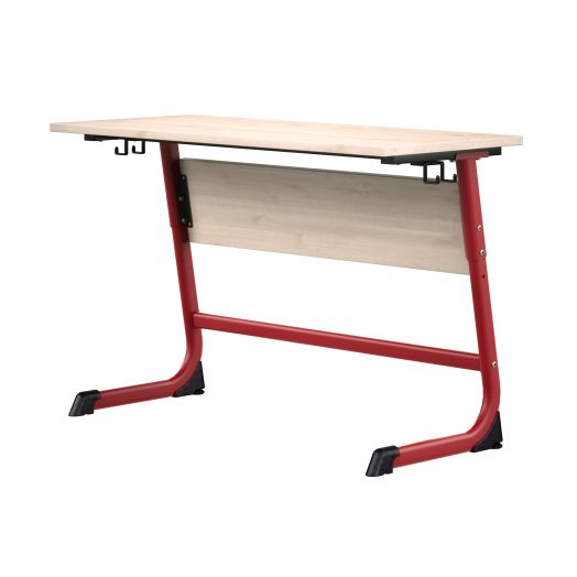 ОП32Р2 Стол ученический «Оптима» 2 - местный, регулируемый, столешница и экран ЛДСП клён танзай 22 мм