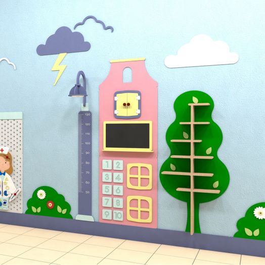 ПГС-00П Декоративно-развивающая панель «Поликлиника» (6000 х 1851 мм)