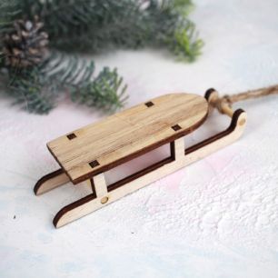 Санки для кукол деревянные с веревочкой 12,5*3,5*2,8 см