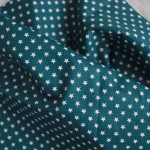 Хлопок Звезды белые на морской волне 50х37