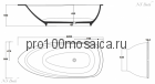 NSB-22950 Ванна из POLYSTONE (акриловый камень) размер,мм: 2200*940*550 (NS BATH)