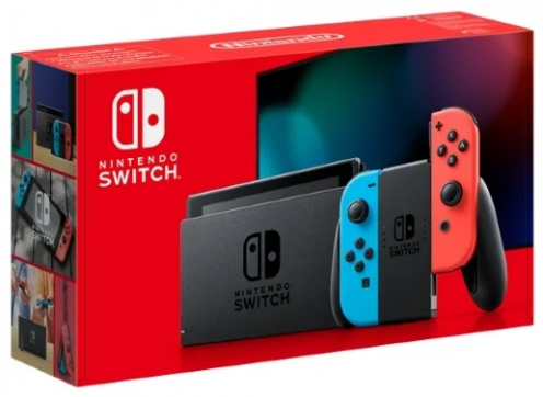 Игровая приставка Nintendo Switch rev.2 32 ГБ, неоновый синий/неоновый красный (РСТ)