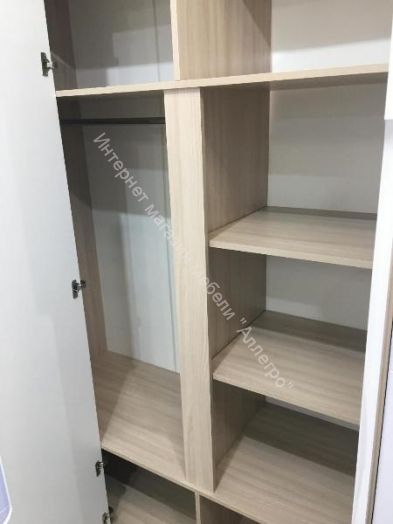 Шкаф Г-образный угловой "Палермо" Ясень шимо светлый/Белый глянец