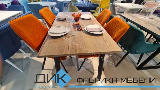 Стол Dikline HB140 Дуб Галифакс натуральный (ЛДСП EGGER)/опоры черные