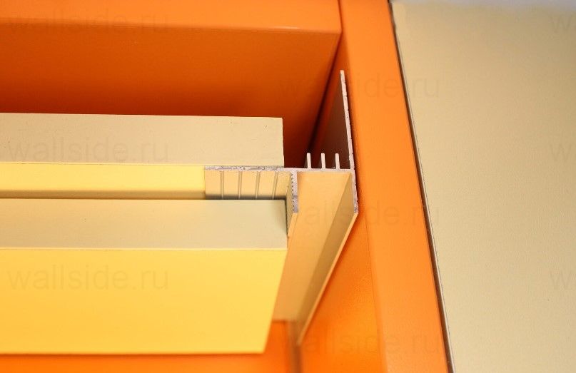 Теневой потолочный профиль Евротрим 7284.01 анодированный серебро