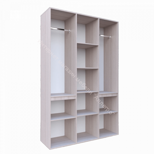 Шкаф 3-х створчатый с зеркалом "Трио" (Серебряный орех/Ясень шимо светлый)