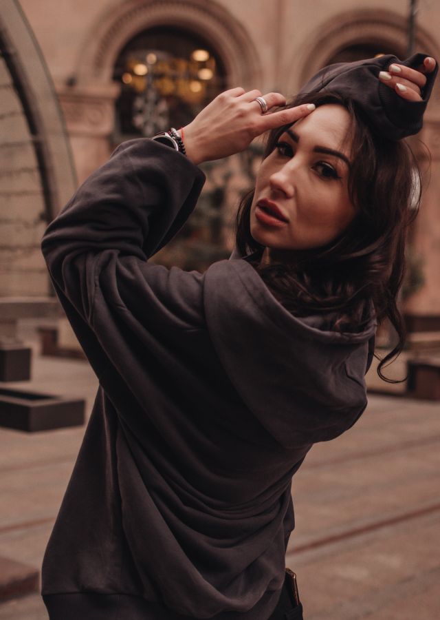 Худи оверсайз в цвете графит