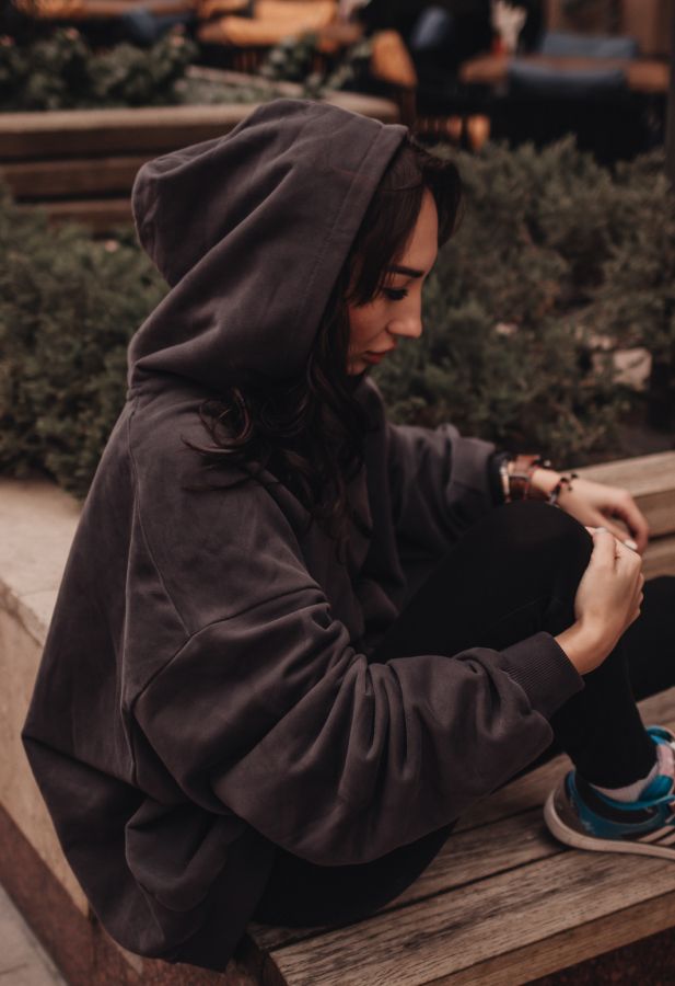 Худи оверсайз в цвете графит