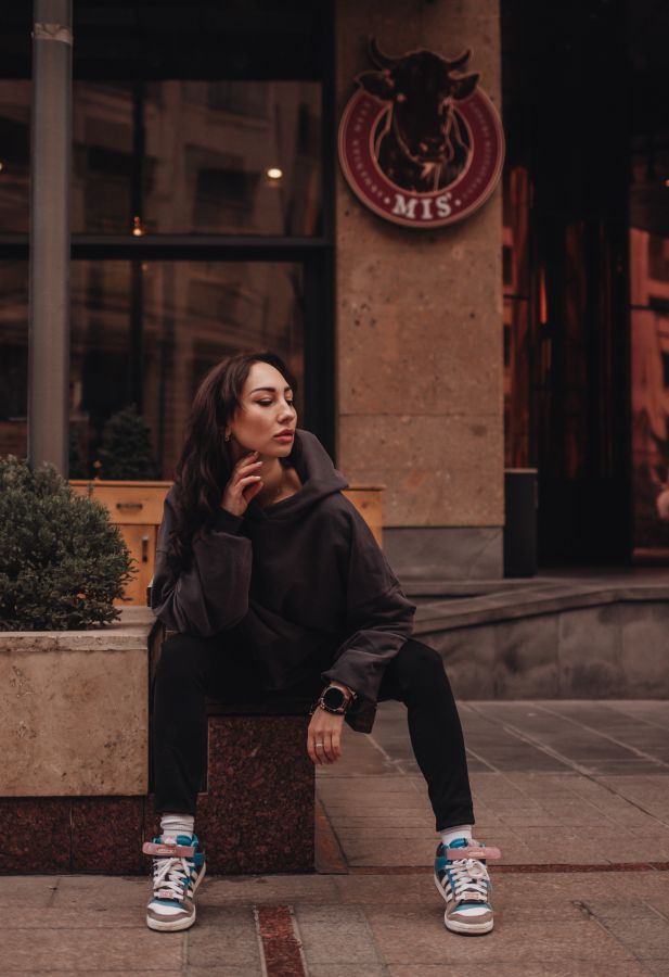 Худи оверсайз в цвете графит