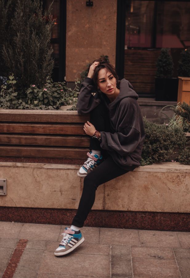 Худи оверсайз в цвете графит