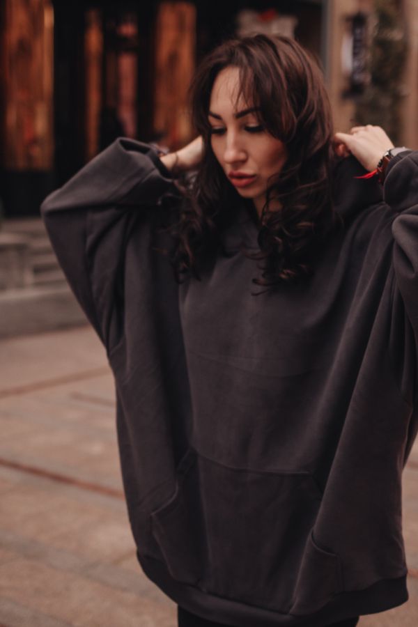 Худи оверсайз в цвете графит