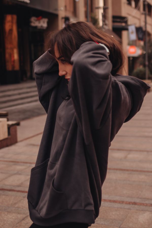 Худи оверсайз в цвете графит