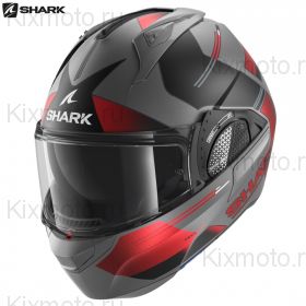 Шлем Shark Evo GT Tekline, Чёрно-серо-красный матовый