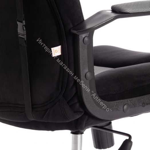 Кресло DRIVER (22) флок/ткань, черный/серый, 35/TW-12