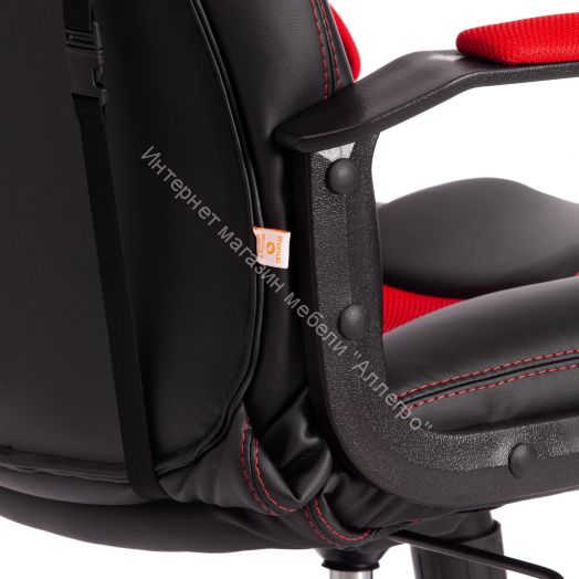 Кресло DRIVER (22) кож/зам/ткань, черный/красный, 36-6/TW-08