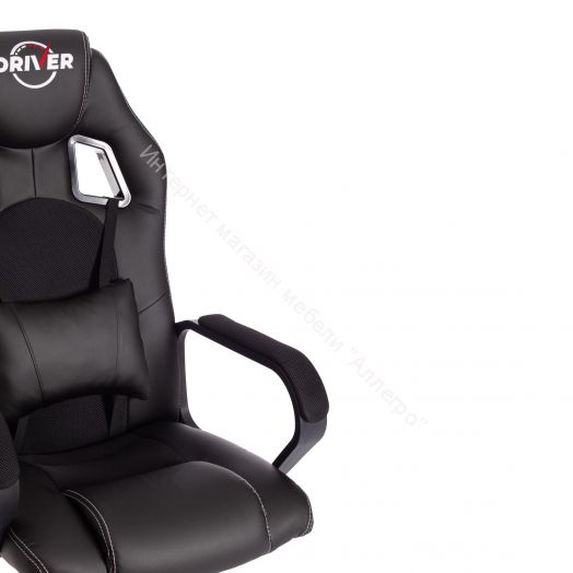 Кресло DRIVER (22) кож/зам/ткань, черный/черный , 36-6/TW-11