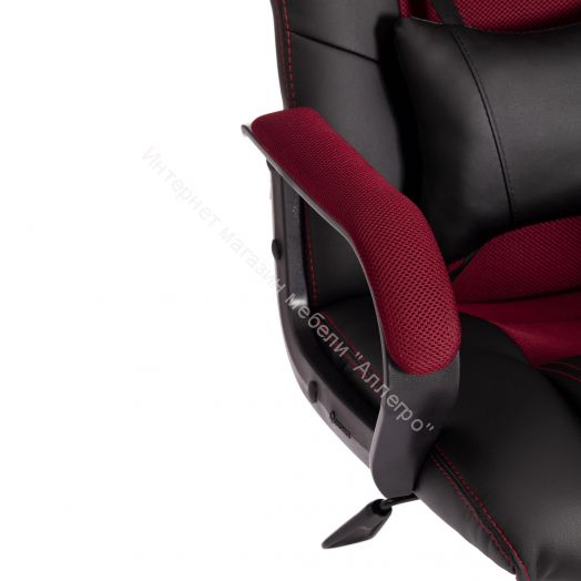 Кресло DRIVER (22) кож/зам/ткань, черный/бордо, 36-6/TW-13