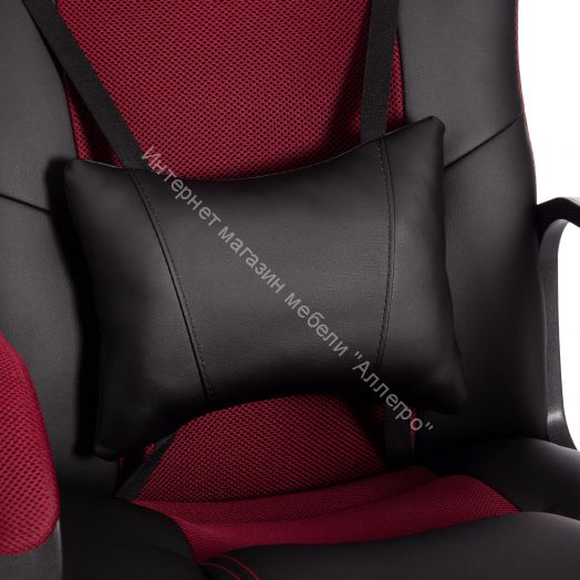 Кресло DRIVER (22) кож/зам/ткань, черный/бордо, 36-6/TW-13