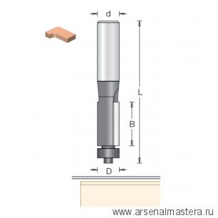 Фреза обгонная с нижним подшипником DIMAR 9.5 x 12.7 x 56 x 6 1010013