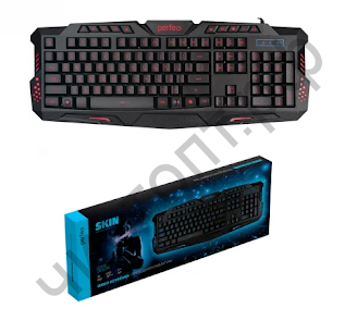 Клавиатура провод. Perfeo "SKIN", Multimedia, GAME DESIGN, подсветка, USB, чёрный