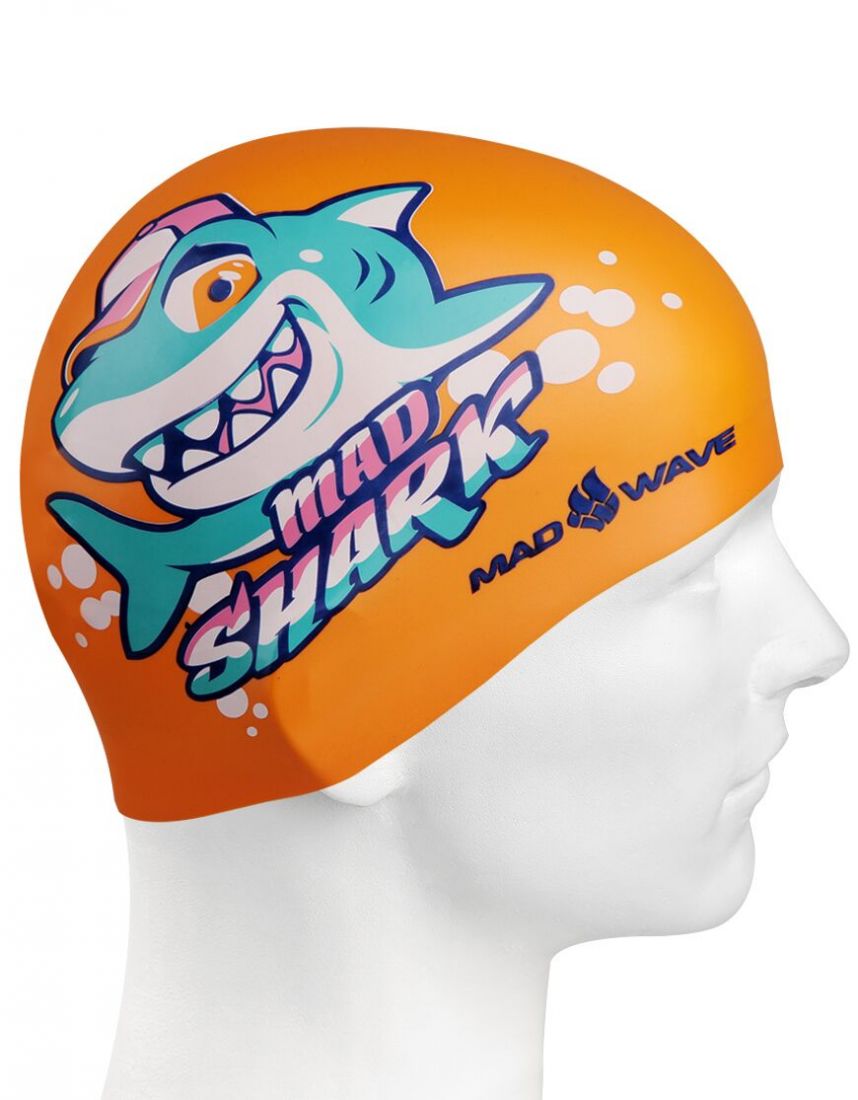 Шапочка для плавания силиконовая Mad Wave MAD SHARK