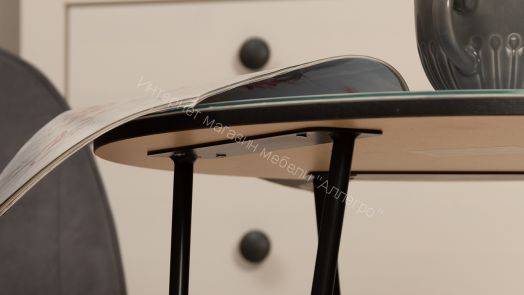 Стол журнальный ДП 1-03-09 (Чёрный/Мрамор чёрный)