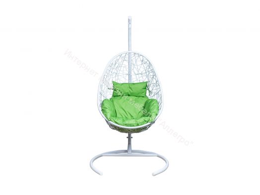 Подвесное Кресло Leset Саона каркас Белый подушка Зеленое яблоко