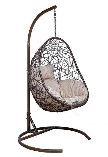 Подвесное Кресло Leset Саона каркас Коричневый подушка Бежевая
