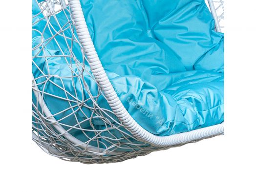 Подвесное Кресло Leset Гаити каркас Белый подушка Бирюза яркая