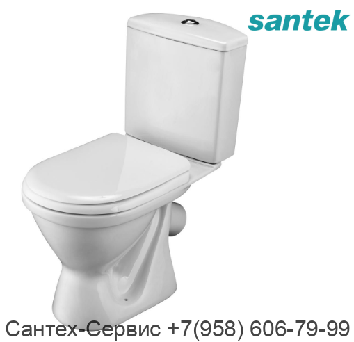 1.WH30.2.196 Унитаз-компакт Santek Алькор с диагональным выпуском, антивсплеск
