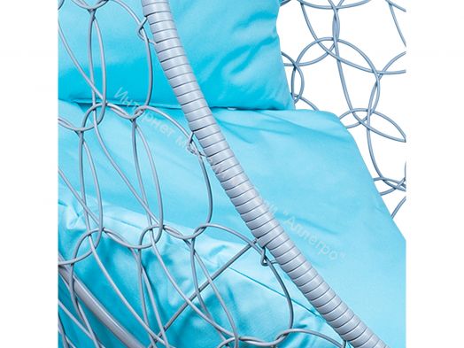 Подвесное Кресло Leset Луна каркас Серый металлик подушка Бирюза яркая