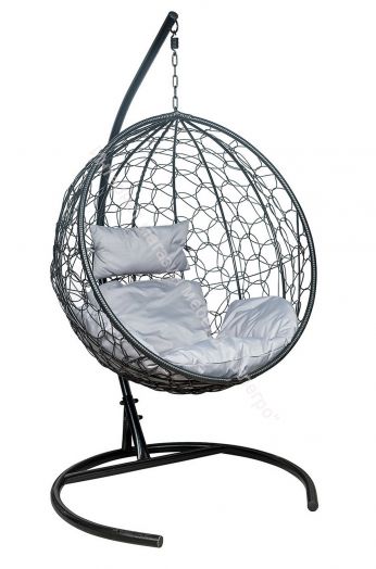 Подвесное Кресло Leset Луна каркас Черный подушка Светло-серая