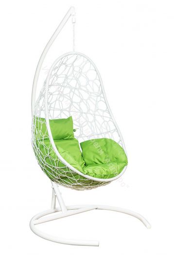 Подвесное Кресло Leset Ажур каркас Белый подушка Зеленое яблоко
