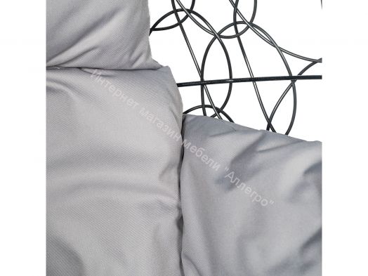 Подвесное Кресло Leset Ажур каркас Черный подушка Светло-серая