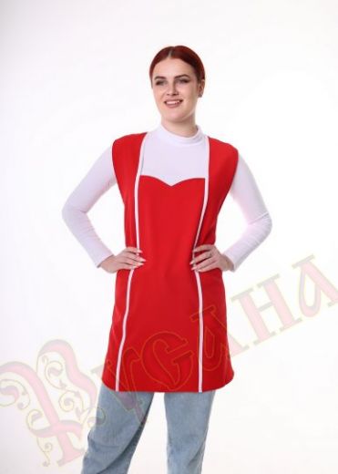 стильный фартук в красном цвете