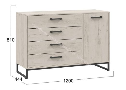 Комод «Лофт» тип 3 (Дуб крафт белый)