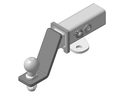 Фаркоп Mitsubishi Pajero Sport II 2008-2016, Mitsubishi Pajero Sport III 2016-2021 съемное крепление шара под американский квадрат