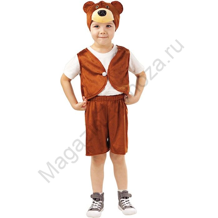 Карнавальный костюм Медведь Потапик р.128-64 /плюш/Пуговка/