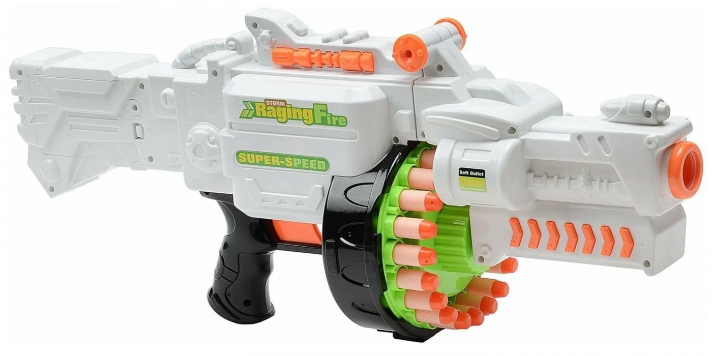 Автомат пулемет бластер с мягкими пулями 40 шт. барабан Blaze Storm 56 см. (7019)