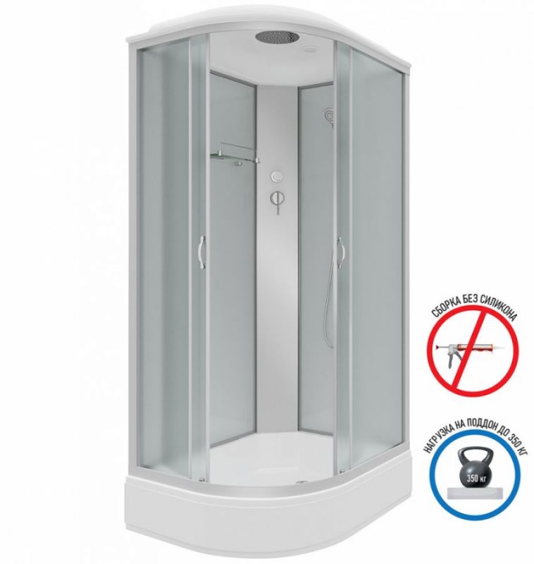 Душевая кабина Niagara NG-33184R 110х80 средний поддон, стекло матовое 110x80