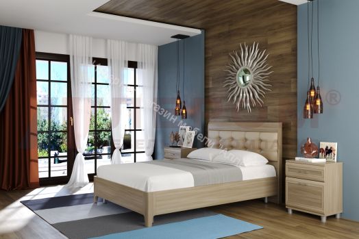 Кровать КР-2073  (1,6х2,0) с мягким изголовьем Мелисса