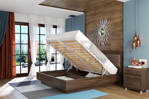 Кровать КР-1853 (1,6х2,0) с П/Мех и мягким изголовьем Мелисса