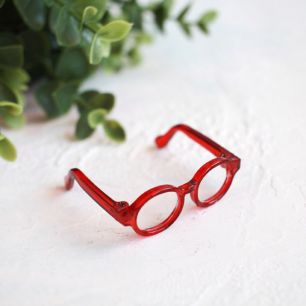 Кукольный аксессуар - Очки красные, 4,5 см.