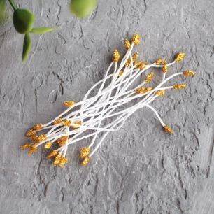 Тычинки для цветов, золотистые блестящие - 20 шт.