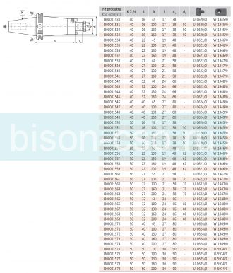 Оправка для торцевых насадных фрез 7369-50-16-50 кон 50. D=16 AD+B